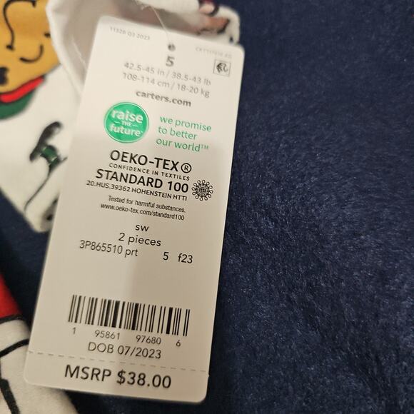 Carters Christmas Pajamas Size 5 NWT Sleepwear - Picture 3 of 4